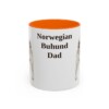 11oz Norwegian Buhund Dog Dad Mug, Orange, front view