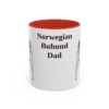 11oz Norwegian Buhund Dog Dad Mug, Red, front view