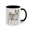 11oz Funny Norwegian Buhund Mug, Black, right side view