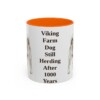 11oz Funny Norwegian Buhund Mug, Orange, front view