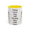 11oz Funny Norwegian Buhund Mug, Yellow, front view
