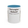 11oz Norwegian Buhund Latin Mug, Light Blue, front view