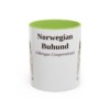 11oz Norwegian Buhund Latin Mug, Light Green, front view