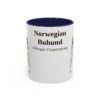 11oz Norwegian Buhund Latin Mug, Navy, front view