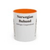 11oz Norwegian Buhund Latin Mug, Orange, front view
