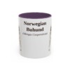 11oz Norwegian Buhund Latin Mug, Purple, front view