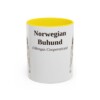 11oz Norwegian Buhund Latin Mug, Yellow, front view