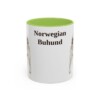 11oz-norwegian-buhund-mug-light-green 11oz Norwegian Buhund Mug, Light Green, front view