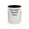 11oz-norwegian-buhund-mug-mom-black-front 11oz Norwegian Buhund Dog Mom Mug, Black, front view