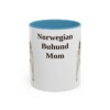 11oz-norwegian-buhund-mug-mom-light-blue 11oz Norwegian Buhund Dog Mom Mug, Light Blue, front view