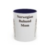 11oz-norwegian-buhund-mug-mom-navy 11oz Norwegian Buhund Dog Mom Mug, Navy, front view