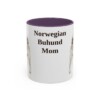 11oz-norwegian-buhund-mug-mom-purple 11oz Norwegian Buhund Dog Mom Mug, Purple, front view