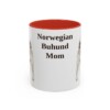 11oz-norwegian-buhund-mug-mom-red 11oz Norwegian Buhund Dog Mom Mug, Red, front view