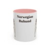 11oz-norwegian-buhund-mug-pink 11oz Norwegian Buhund Mug, Pink, front view