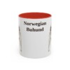 11oz-norwegian-buhund-mug-red 11oz Norwegian Buhund Mug, Red, front view