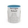 11oz Norwegian Buhund Mug, Light Blue, front view