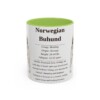 11oz Norwegian Buhund Mug, Light Green, front view