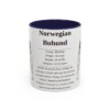 11oz Norwegian Buhund Mug, Navy, front view