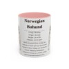 11oz Norwegian Buhund Mug, Pink, front view