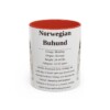 11oz Norwegian Buhund Mug, Red, front view