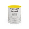 11oz Norwegian Buhund Mug, Yellow, front view