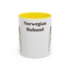 11oz-norwegian-buhund-mug-yellow 11oz Norwegian Buhund Mug, Yellow, front view