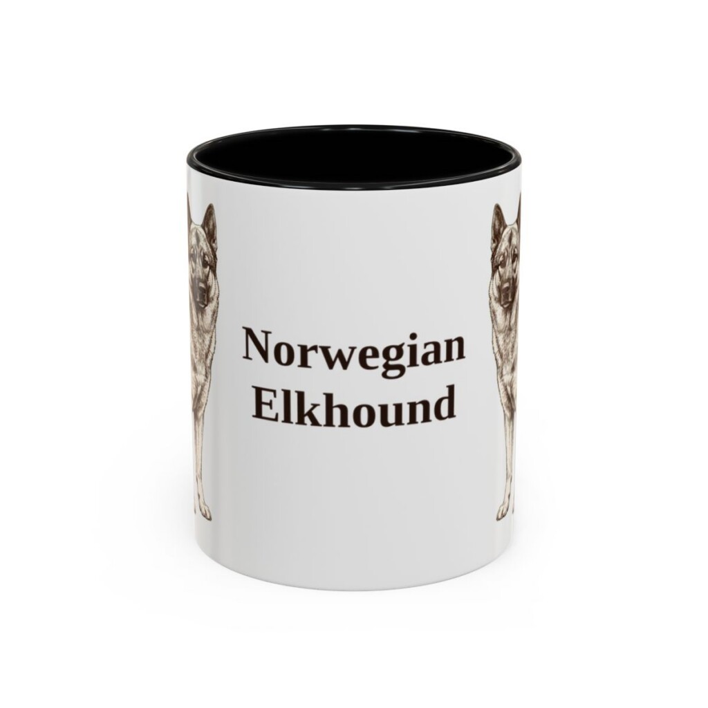 11oz Norwegian Elkhound Mug, Black, front view