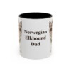 11oz Norwegian Elkhound Dog Dad Mug, Black, front view