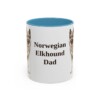 11oz Norwegian Elkhound Dog Dad Mug, Light Blue, front view