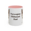 11oz Norwegian Elkhound Dog Dad Mug, Pink, front view