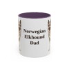 11oz Norwegian Elkhound Dog Dad Mug, Purple, front view
