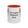 11oz Norwegian Elkhound Dog Dad Mug, Red, front view