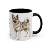 11oz Funny Norwegian Elkhound Mug, Black, right side view
