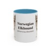 11oz-norwegian-elkhound-mug-latin-light-blue 11oz Norwegian Elkhound Latin Mug, Light Blue, front view