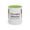 11oz-norwegian-elkhound-mug-latin-light-green 11oz Norwegian Elkhound Latin Mug, Light Green, front view