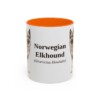 11oz-norwegian-elkhound-mug-latin-orange 11oz Norwegian Elkhound Latin Mug, Orange, front view