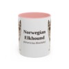 11oz-norwegian-elkhound-mug-latin-pink 11oz Norwegian Elkhound Latin Mug, Pink, front view