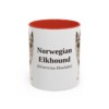 11oz-norwegian-elkhound-mug-latin-red 11oz Norwegian Elkhound Latin Mug, Red, front view