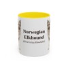 11oz-norwegian-elkhound-mug-latin-yellow 11oz Norwegian Elkhound Latin Mug, Yellow, front view