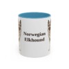 11oz Norwegian Elkhound Mug, Light Blue, front view