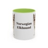 11oz Norwegian Elkhound Mug, Light Green, front view