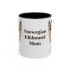 11oz Norwegian Elkhound Dog Mom Mug, Black, front view