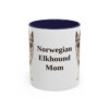 11oz Norwegian Elkhound Dog Mom Mug, Navy, front view