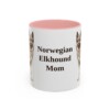 11oz Norwegian Elkhound Dog Mom Mug, Pink, front view