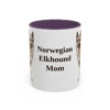 11oz Norwegian Elkhound Dog Mom Mug, Purple, front view