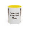11oz Norwegian Elkhound Dog Mom Mug, Yellow, front view