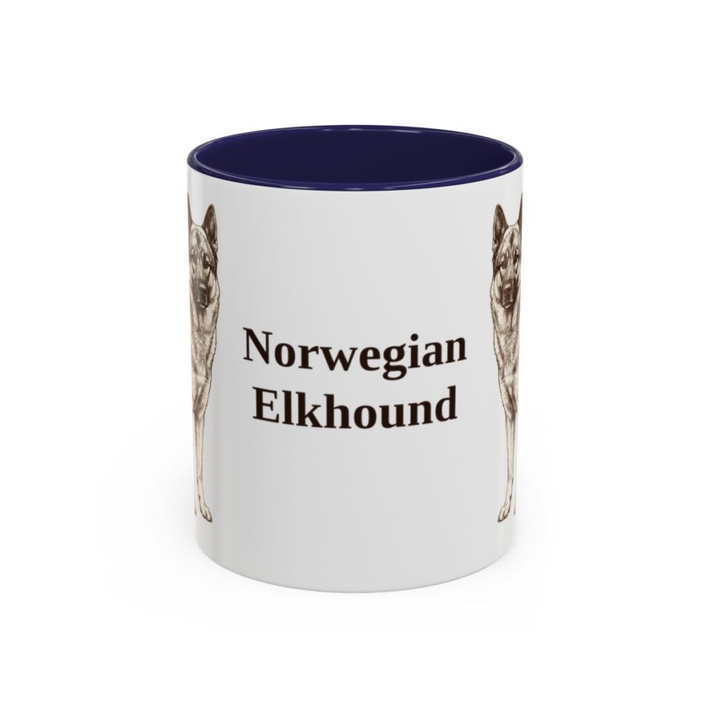 11oz Norwegian Elkhound Mug, Navy, front view