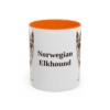 11oz Norwegian Elkhound Mug, Orange, front view