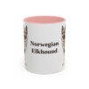 11oz Norwegian Elkhound Mug, Pink, front view