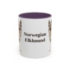 11oz Norwegian Elkhound Mug, Purple, front view